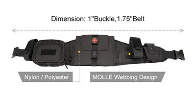 JD-B-107 MOLLE Tactical Quick-Release Padded Belt