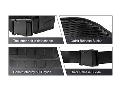 JD-B-107 MOLLE Tactical Quick-Release Padded Belt