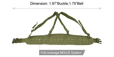JD-B-108 MOLLE Tactical Padded Patrol Belt